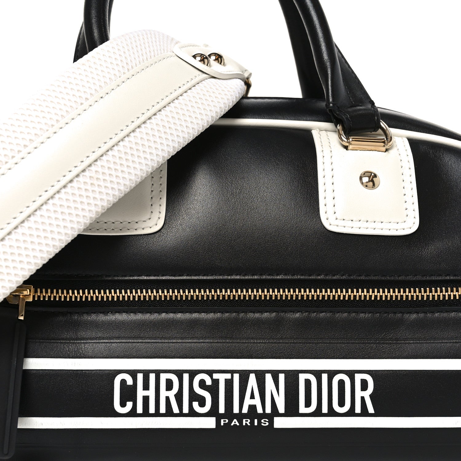Christian Dior Calfskin Small Dior Vibe Zip Bowling Bag Black
