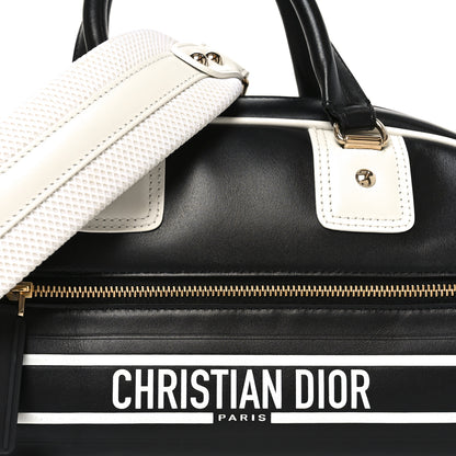 Christian Dior Calfskin Small Dior Vibe Zip Bowling Bag Black White 8 of 10