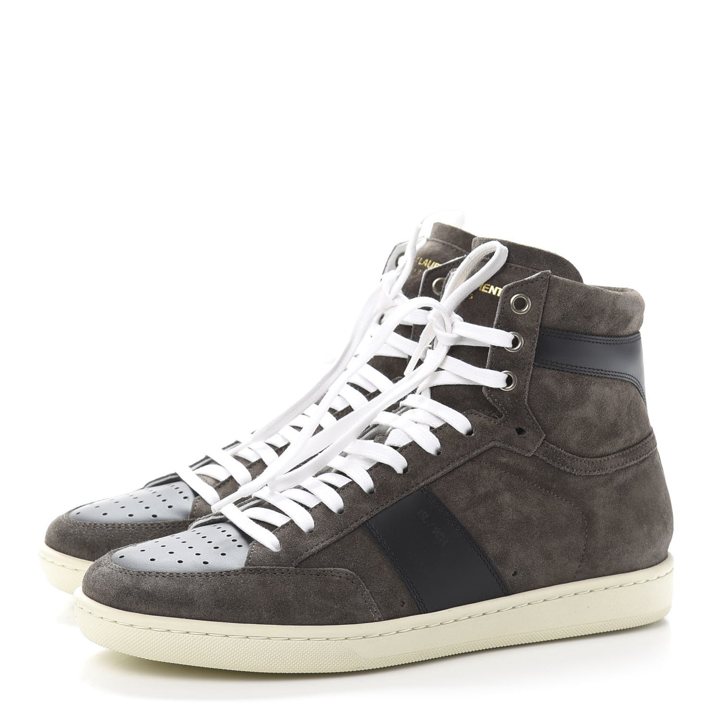 Suede Calfskin Court Classic SL/10H High Top Sneakers 40 Bronze Black