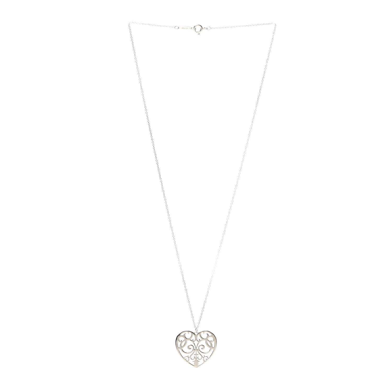 Tiffany Sterling Silver Enchant Heart Pendant Necklace 3 of 6