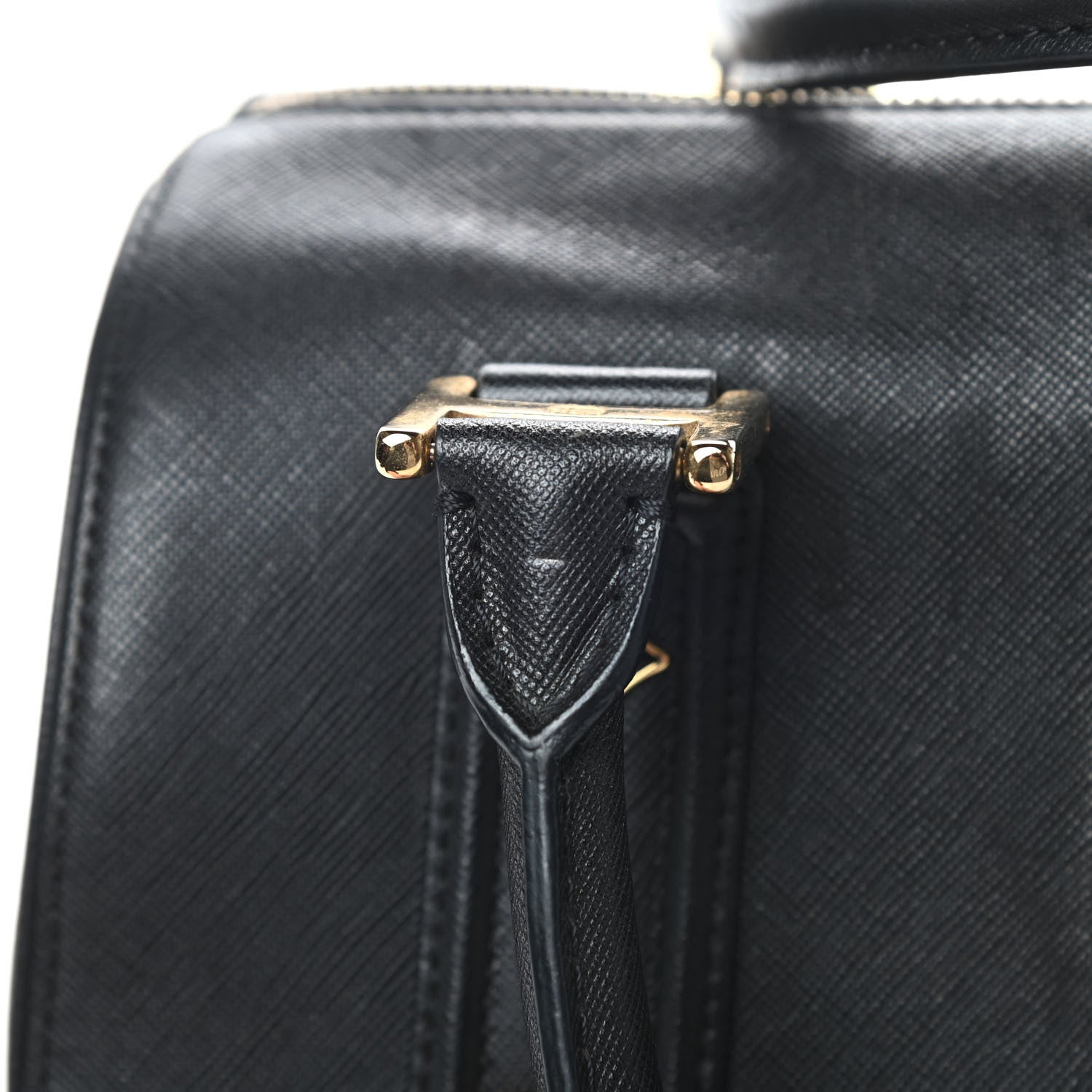 MCM Grained Calfskin Studded Boston Bag Black 12 of 14