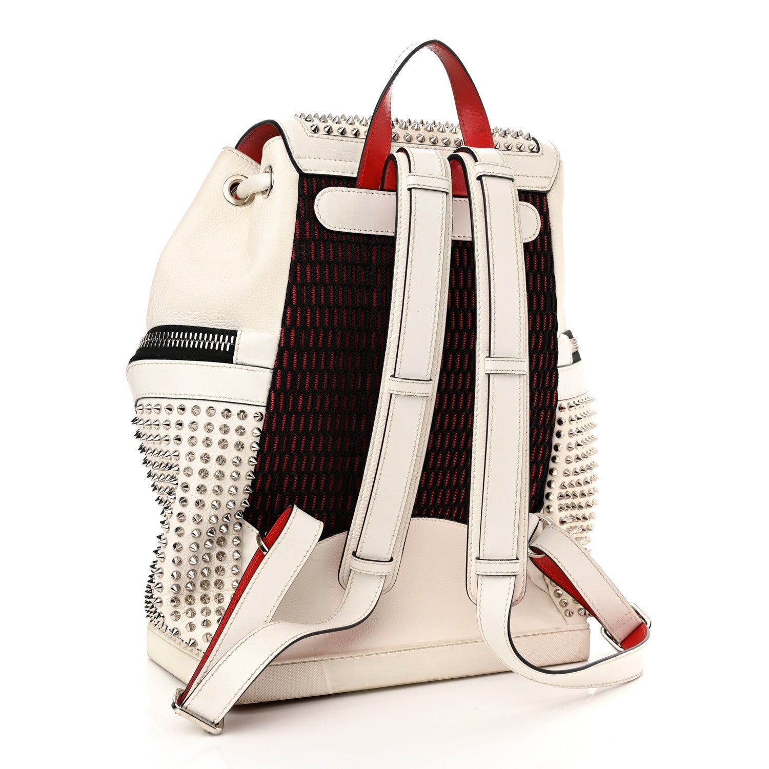 Christian Louboutin Calfskin Spiked Explorafunk Backpack White 3 of 11