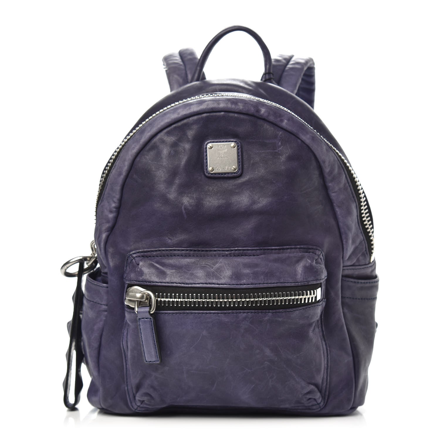 MCM Lambskin Small Tumbler Backpack Navy 1 of 9