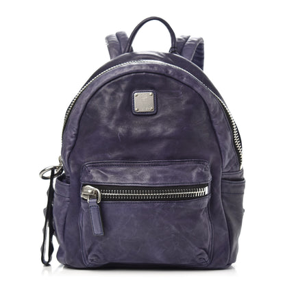 MCM Lambskin Small Tumbler Backpack Navy 1 of 9
