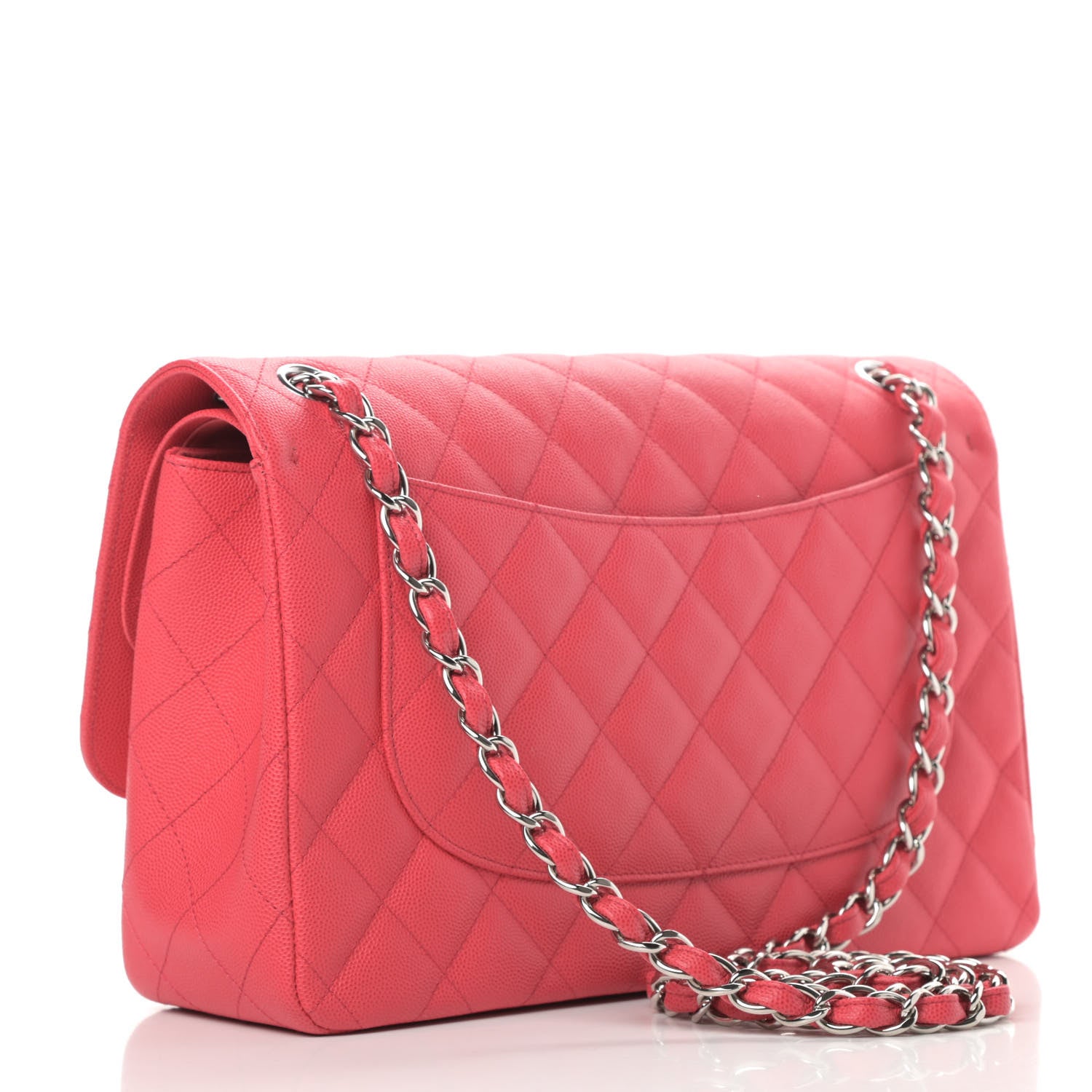 Chanel Caviar Quilted Jumbo Double Flap Dark Pink 3 of 11