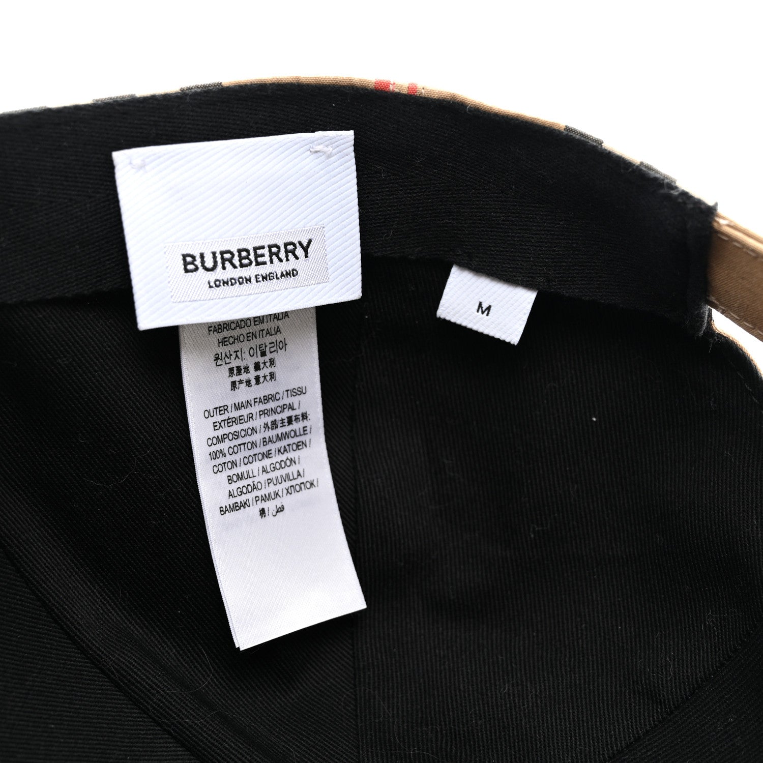 Burberry Cotton Vintage Check Monogram Baseball Hat M Archive Beige 8 of 8