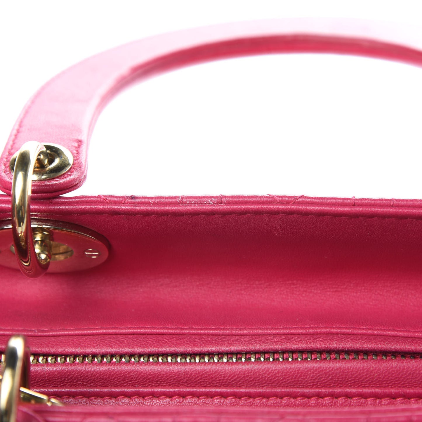 Lambskin Cannage Medium Lady Dior Fuchsia