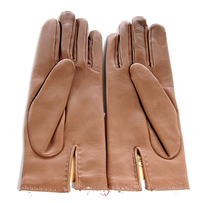 Hermes Lambskin Gloves Etoupe Blanc Size 7 2 of 6