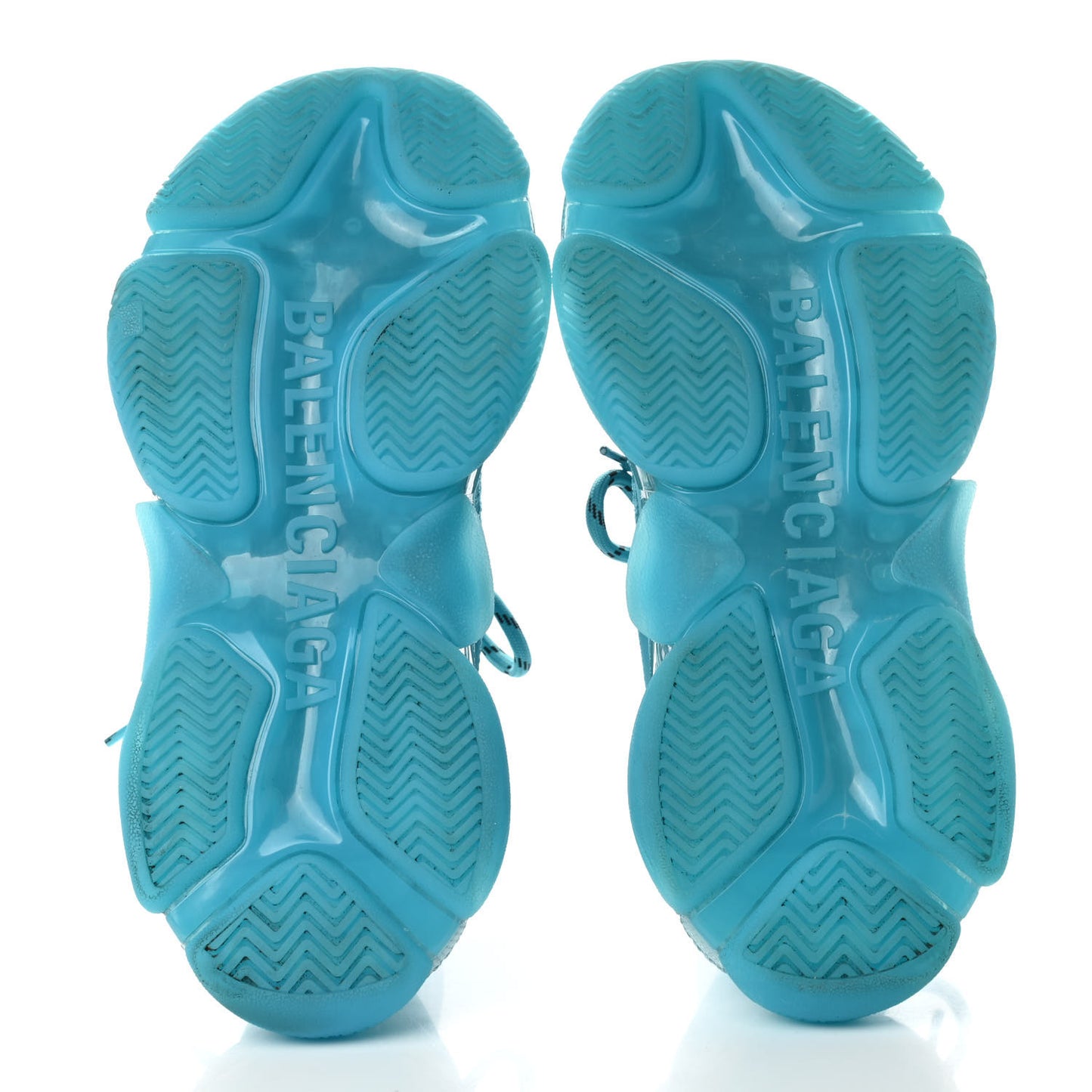 Fabric Mesh Clear Sole Womens Triple S Sneakers 36 Turquoise