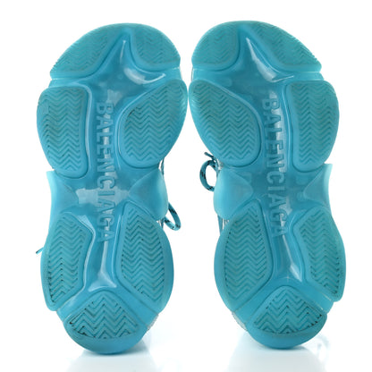 Balenciaga Fabric Mesh Clear Sole Womens Triple S Sneakers 36 Turquoise 5 of 9