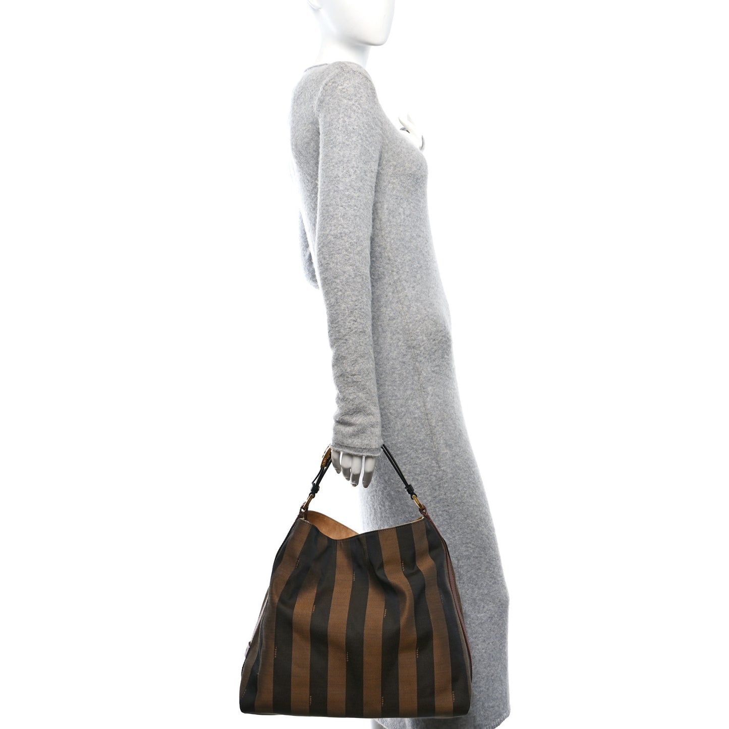 Pequin Cuoio Vegetale Large Hobo Tobacco Black Cuoio