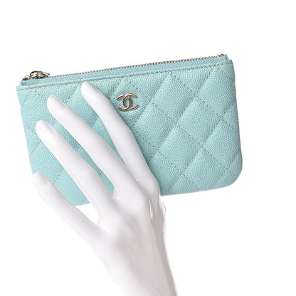 Chanel Caviar Quilted Small Cosmetic Case Light Blue 2 of 7