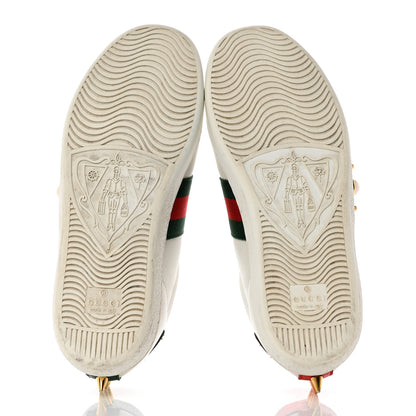 Gucci Calfskin Web Pearl Studded Womens Ace Sneakers 35 White 5 of 8