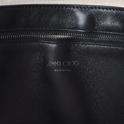 Jimmy Choo Crocodile Embossed Satin Calfskin Twist East West Tote Steel Blue 5 of 8