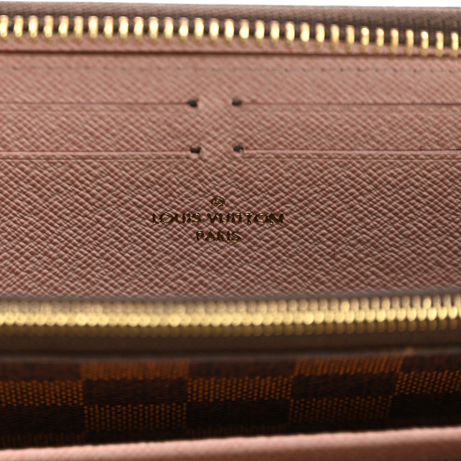 Louis Vuitton Damier Ebene Clemence Wallet Rose Ballerine 6 of 8