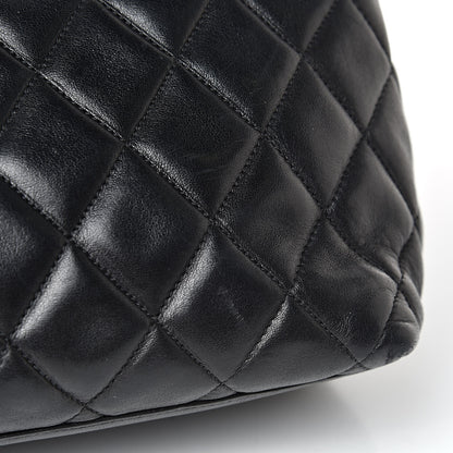 Chanel Lambskin Quilted Shopping Tote Black 10 of 18