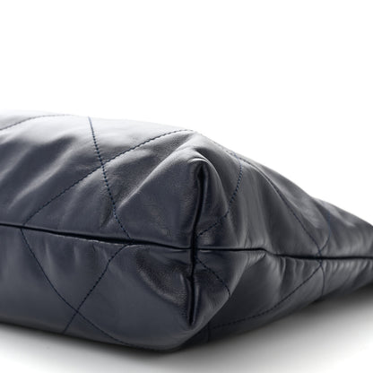 Chanel Shiny Calfskin Quilted Chanel 22 Navy Blue 11 of 12