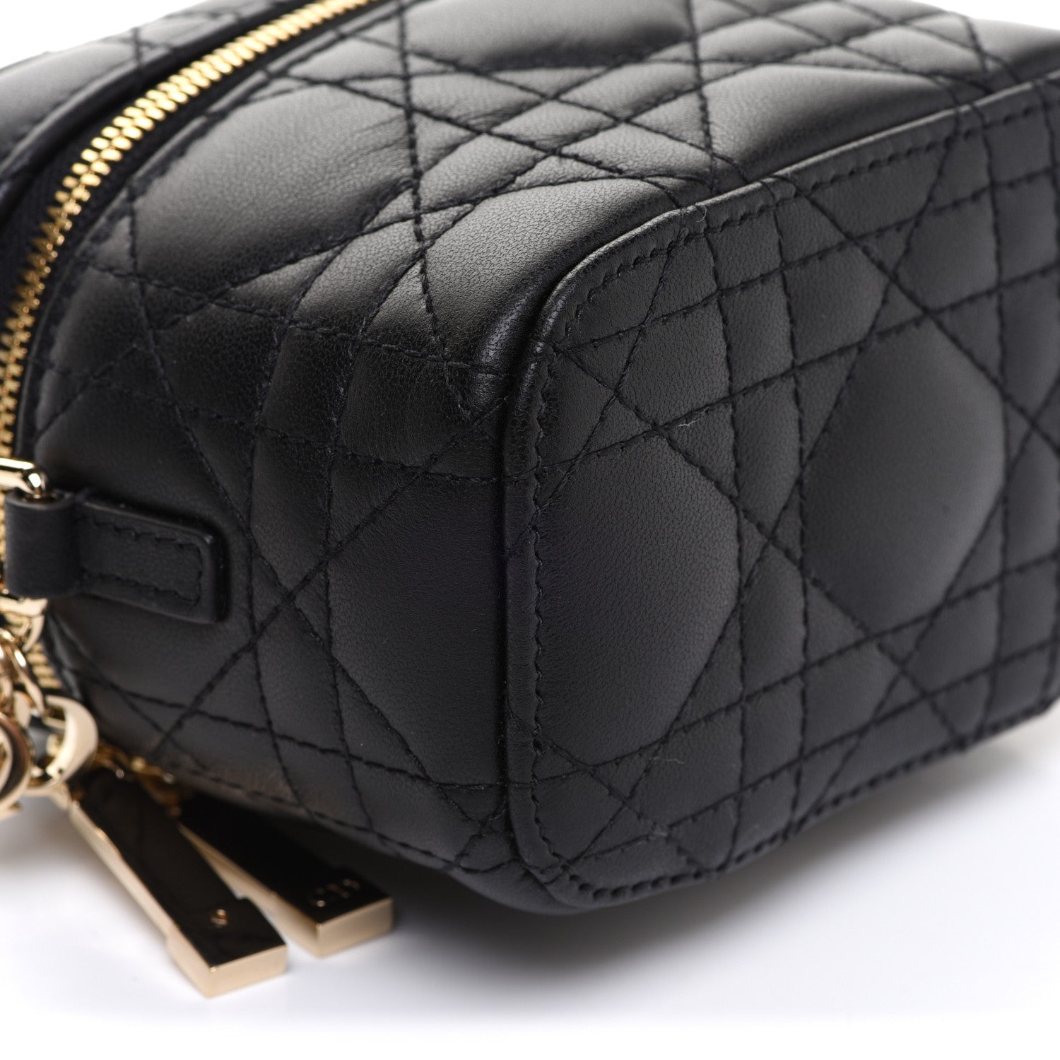Christian Dior Lambskin Cannage Micro Lady Dior Vanity Case Black 8 of 10