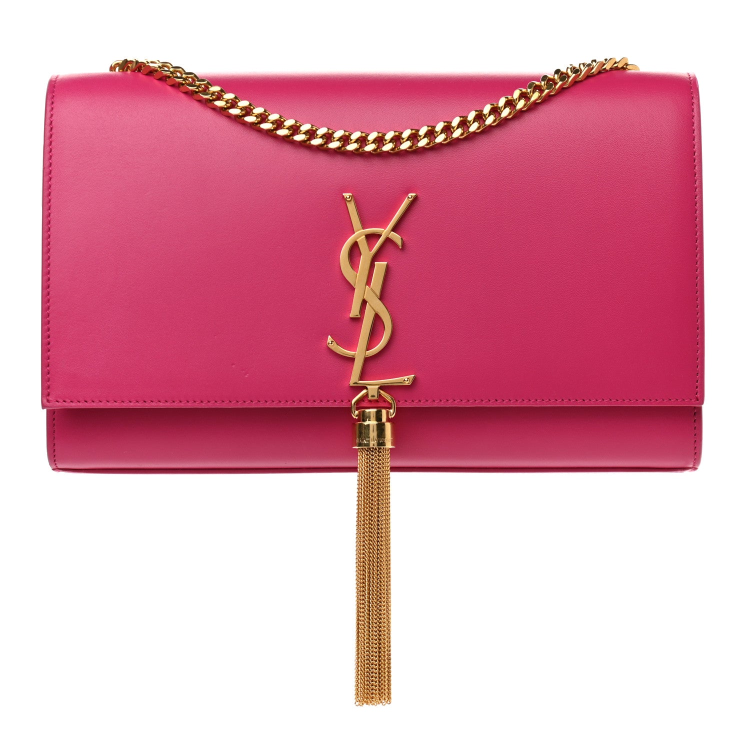Saint Laurent Smooth Calfskin Medium Classic Monogram Kate Tassel Satchel Fuchsia 1 of 11