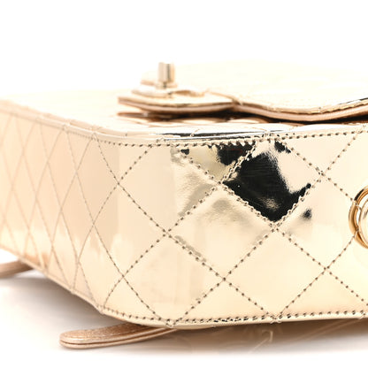Chanel Mirror Calfskin Metallic Calfskin Quilted Hollywood Boulevard Backpack With Coin Purse Gold 10 of 12