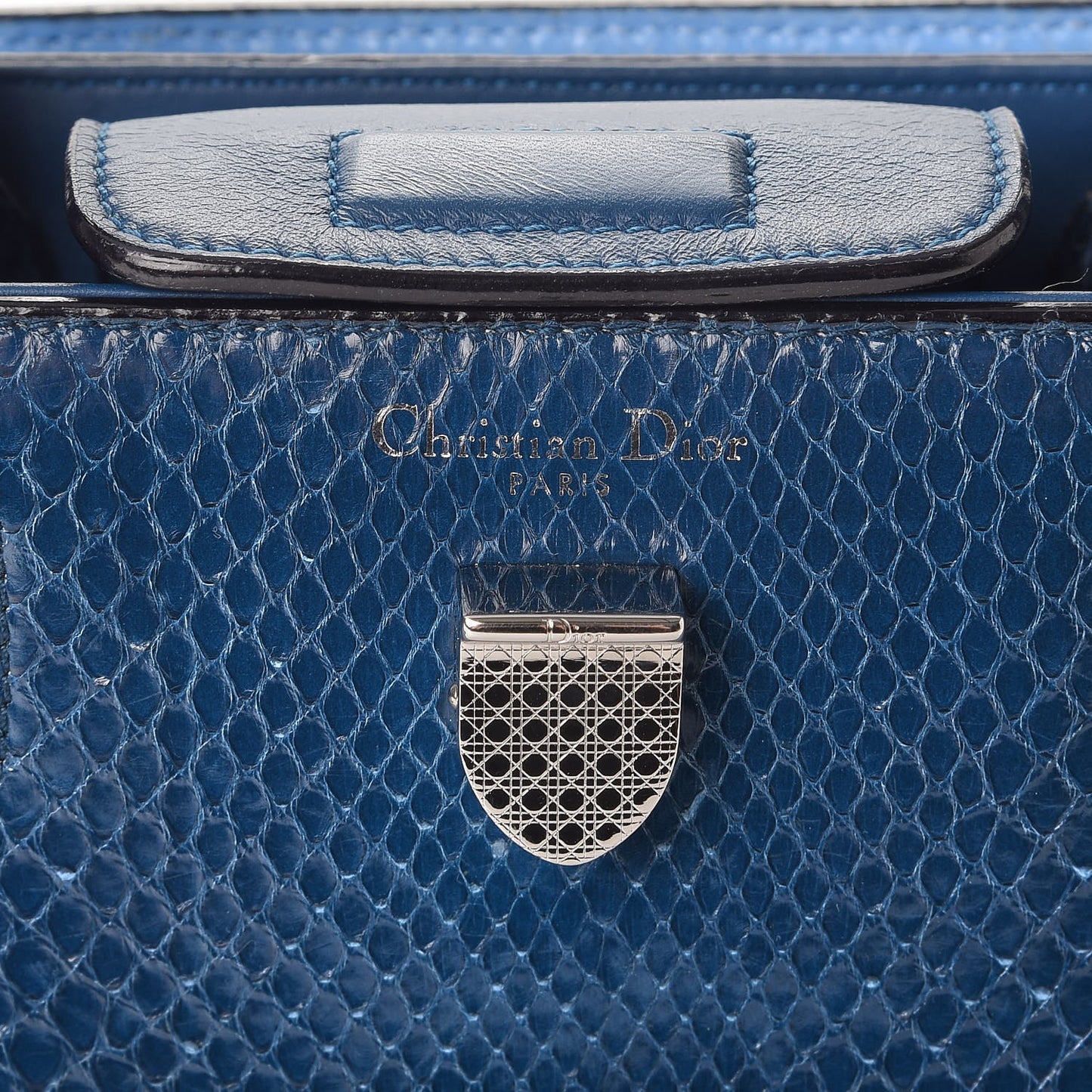 Python Mini Diorever Flap Blue