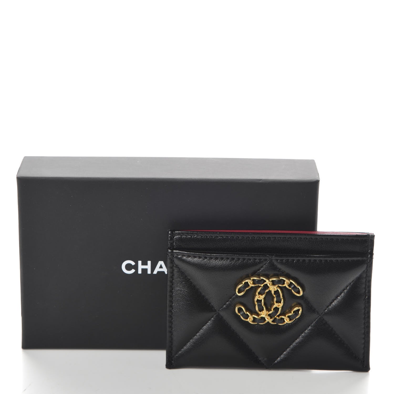 Chanel Shiny Goatskin Quilted 19 Card Holder Black 9 of 9