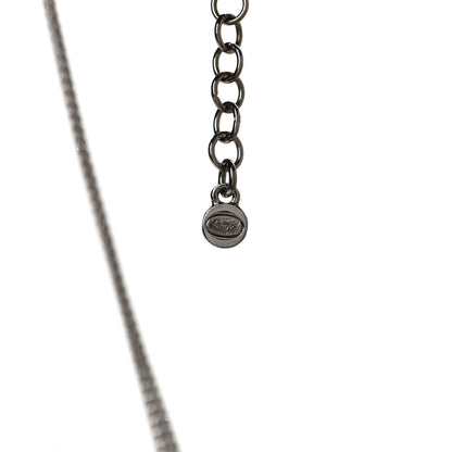 Chanel Baguette Crystal Coco Love CC Pendant Necklace Silver Black 6 of 7