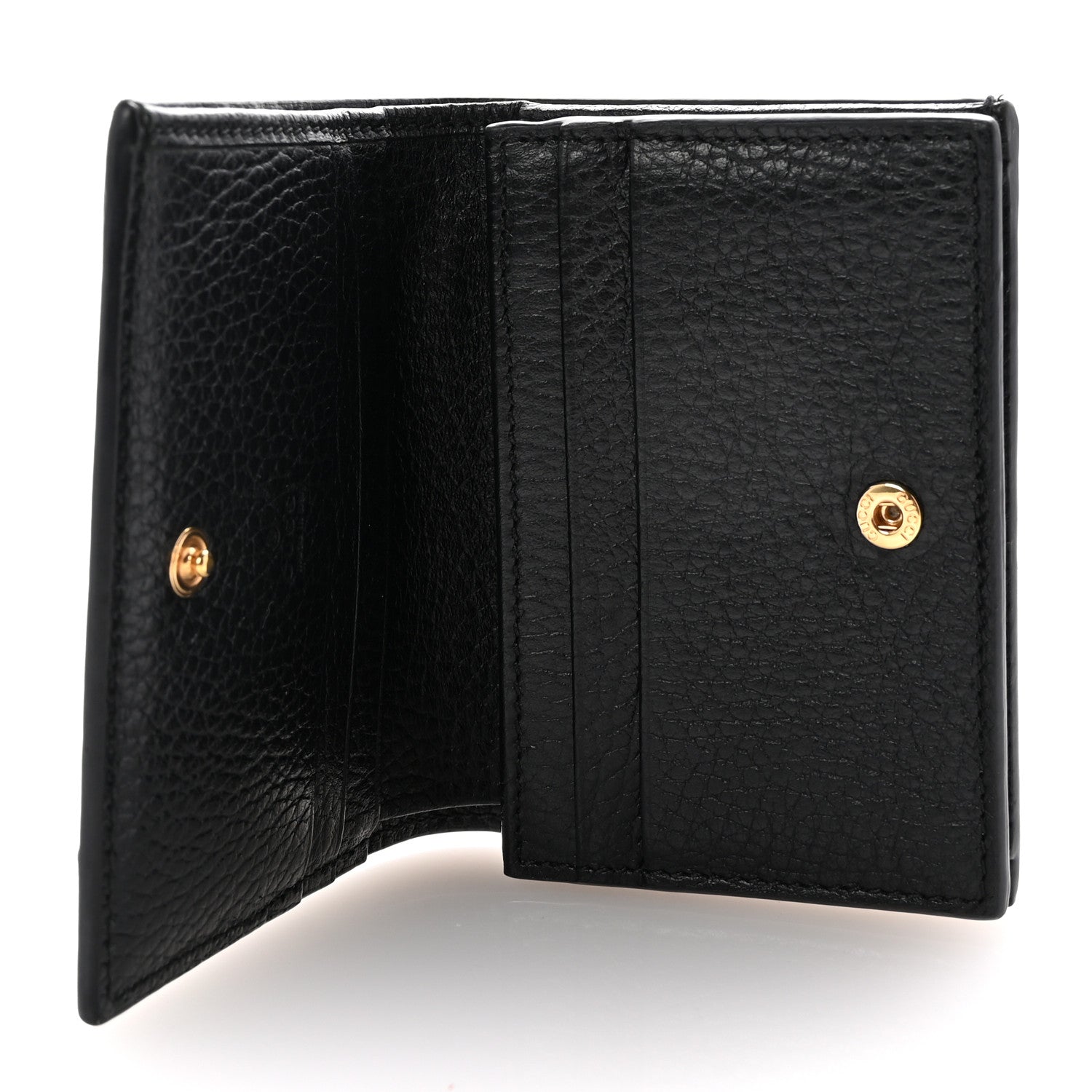 Gucci Dollar Calfskin GG Supreme Monogram GG Marmont Card Case Black Beige Ebony 5 of 7