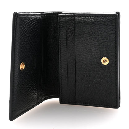 Gucci Dollar Calfskin GG Supreme Monogram GG Marmont Card Case Black Beige Ebony 5 of 7