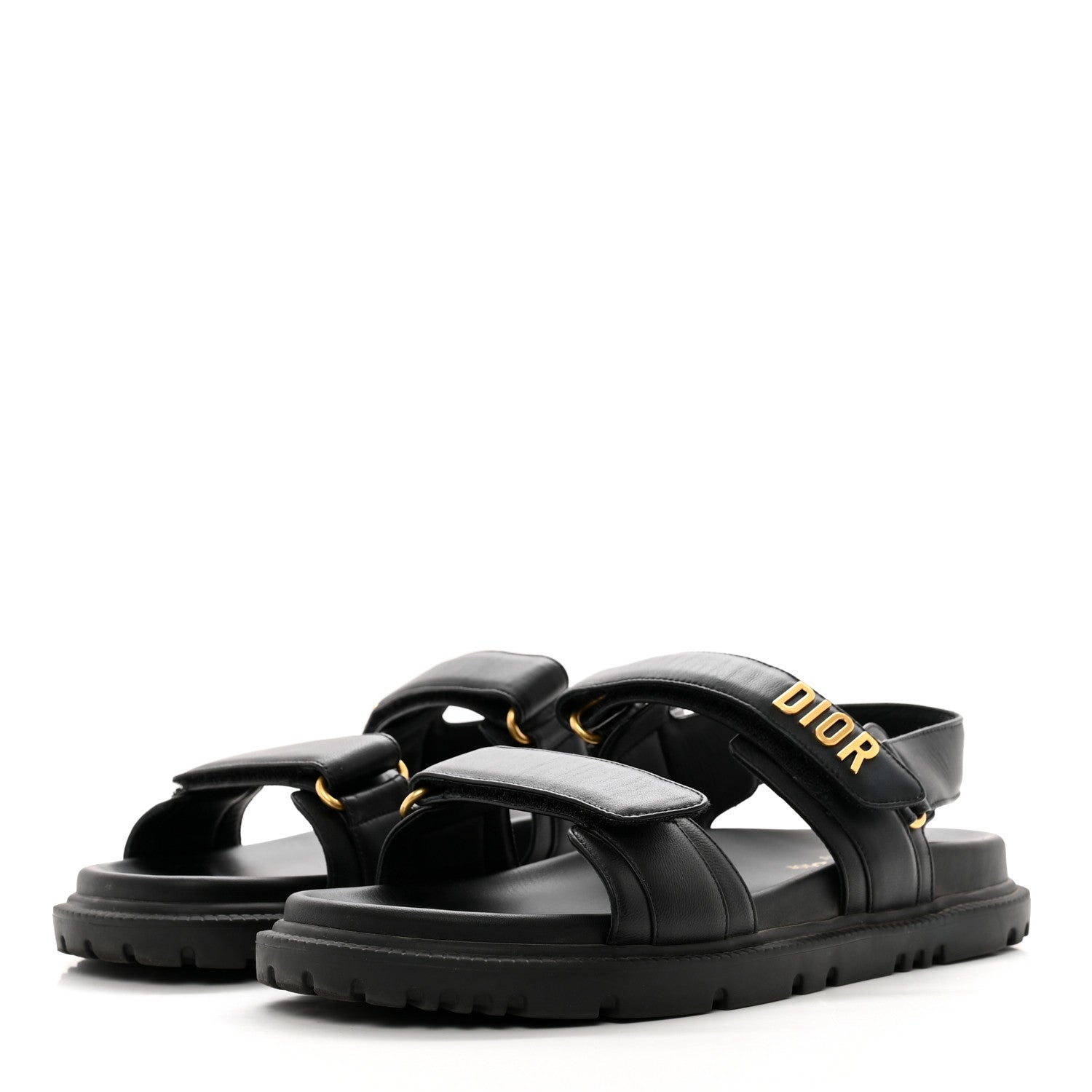 Christian Dior Lambskin Dioract 10mm Sandals 40.5 Black 3 of 8