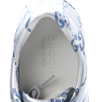 Gucci Miro Rubber Wax GucciGhost Print Mens New Ace Sneakers 7.5 Silver 7 of 8