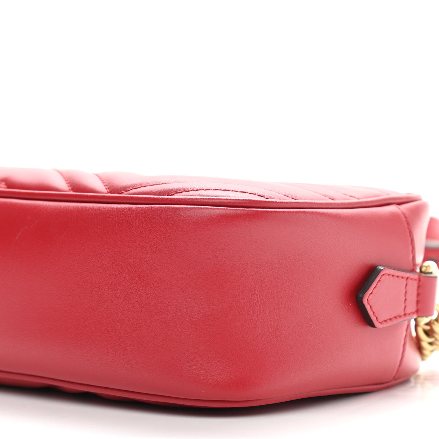 Gucci Calfskin Matelasse Small GG Marmont Chain Shoulder Bag Hibiscus Red 10 of 10