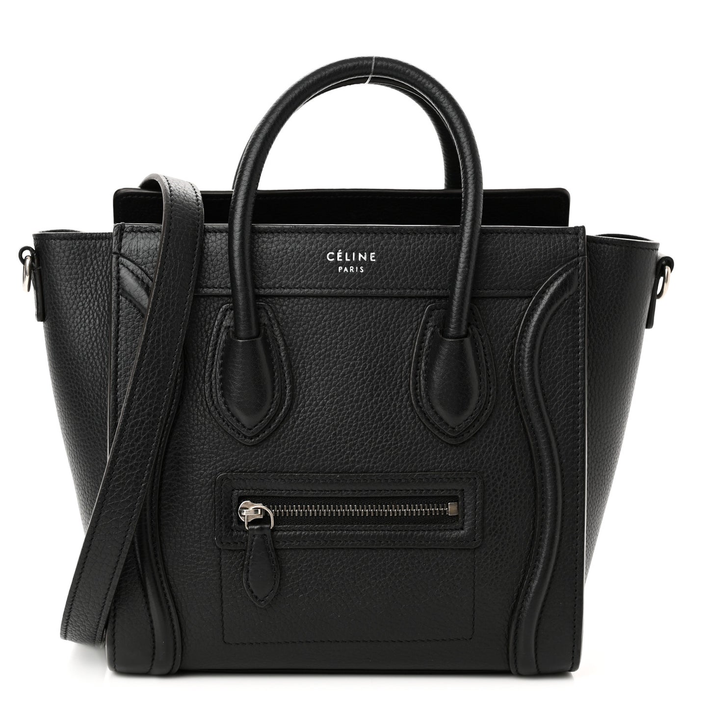 Drummed Calfskin Nano Luggage Black