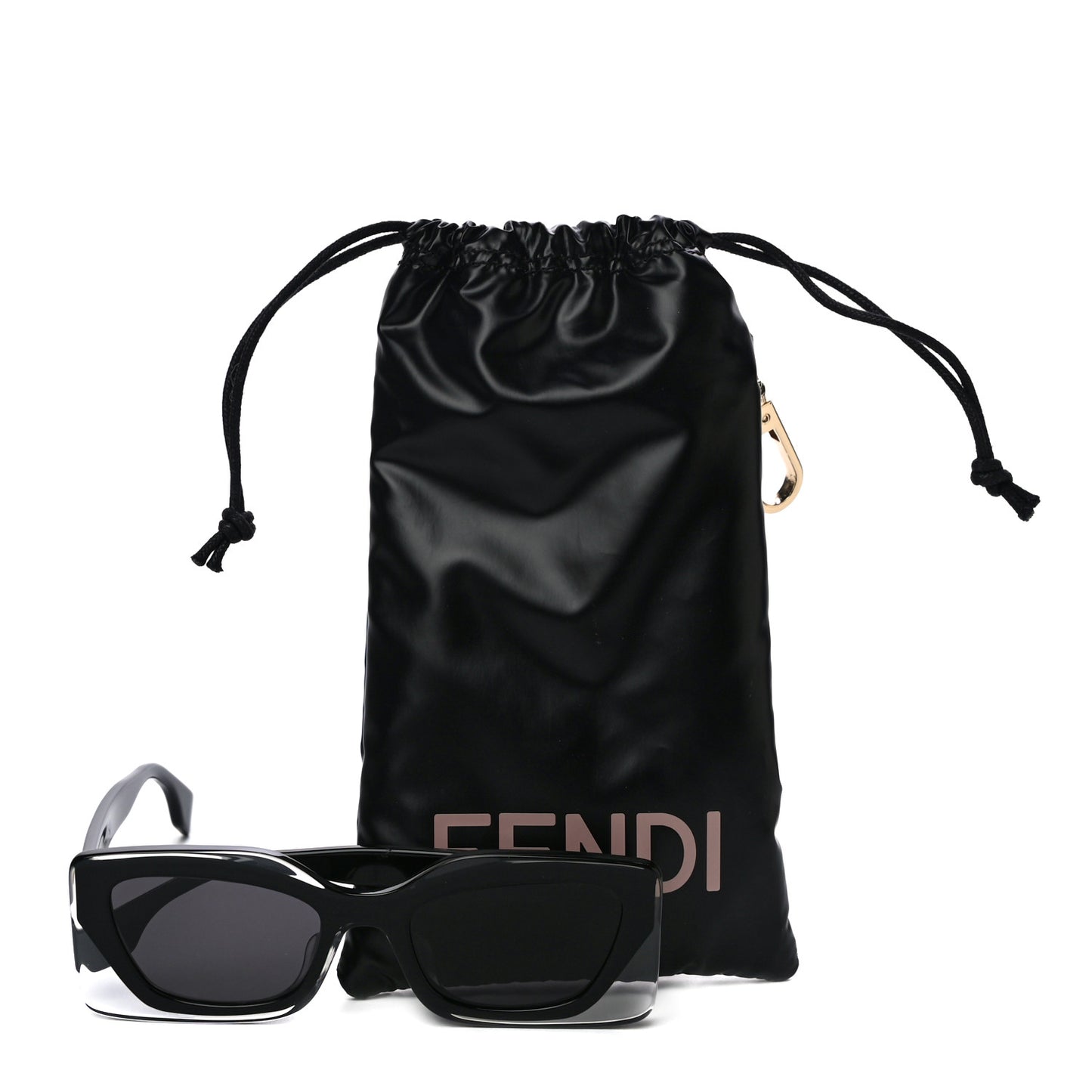 x SKIMS 53mm Rectangular Sunglasses Shiny Black Smoke