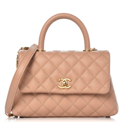 Chanel Caviar Quilted Mini Coco Handle Flap Beige 1 of 8