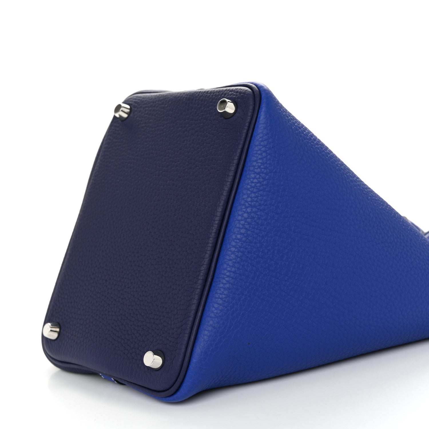 Hermes Taurillon Clemence Casaque Picotin Lock 18 PM Bleu Electrique Bleu Encre 10 of 11