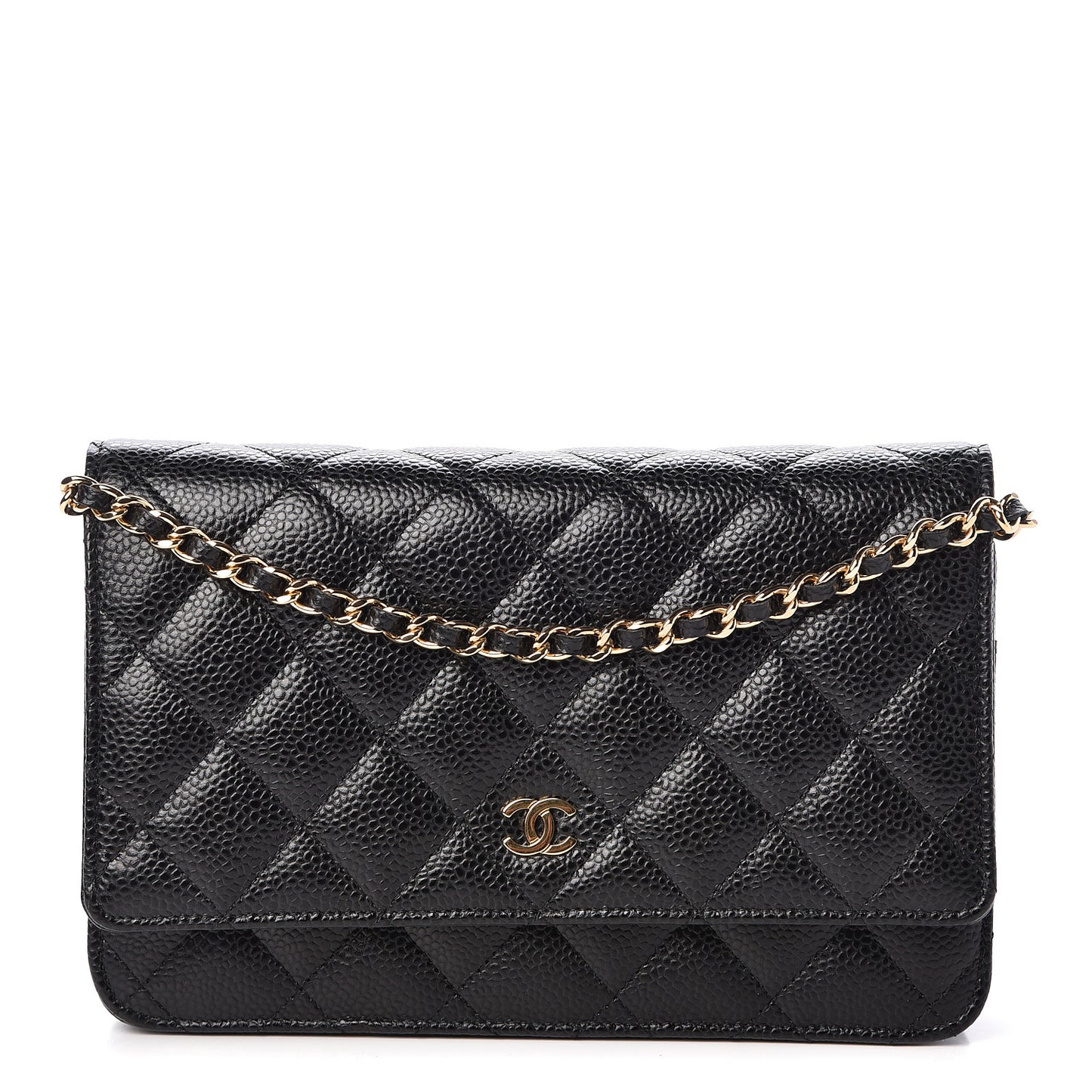 Caviar Quilted Wallet On Chain WOC Black