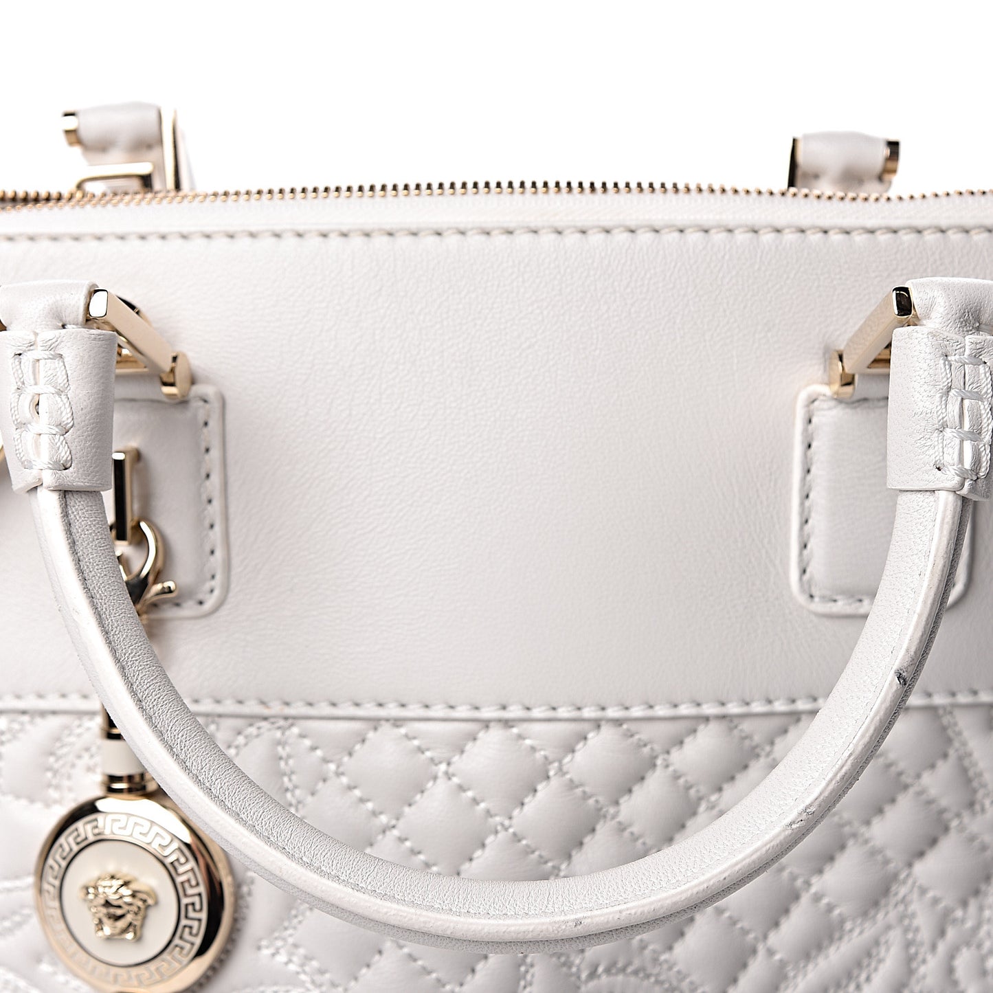 Barocco Quilted Nappa Altea Vanitas Lady Athena White