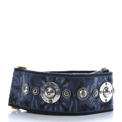 Christian Dior Canvas Embroidered Studded KaleiDiorscopic Adjustable Shoulder Strap Blue 2 of 6