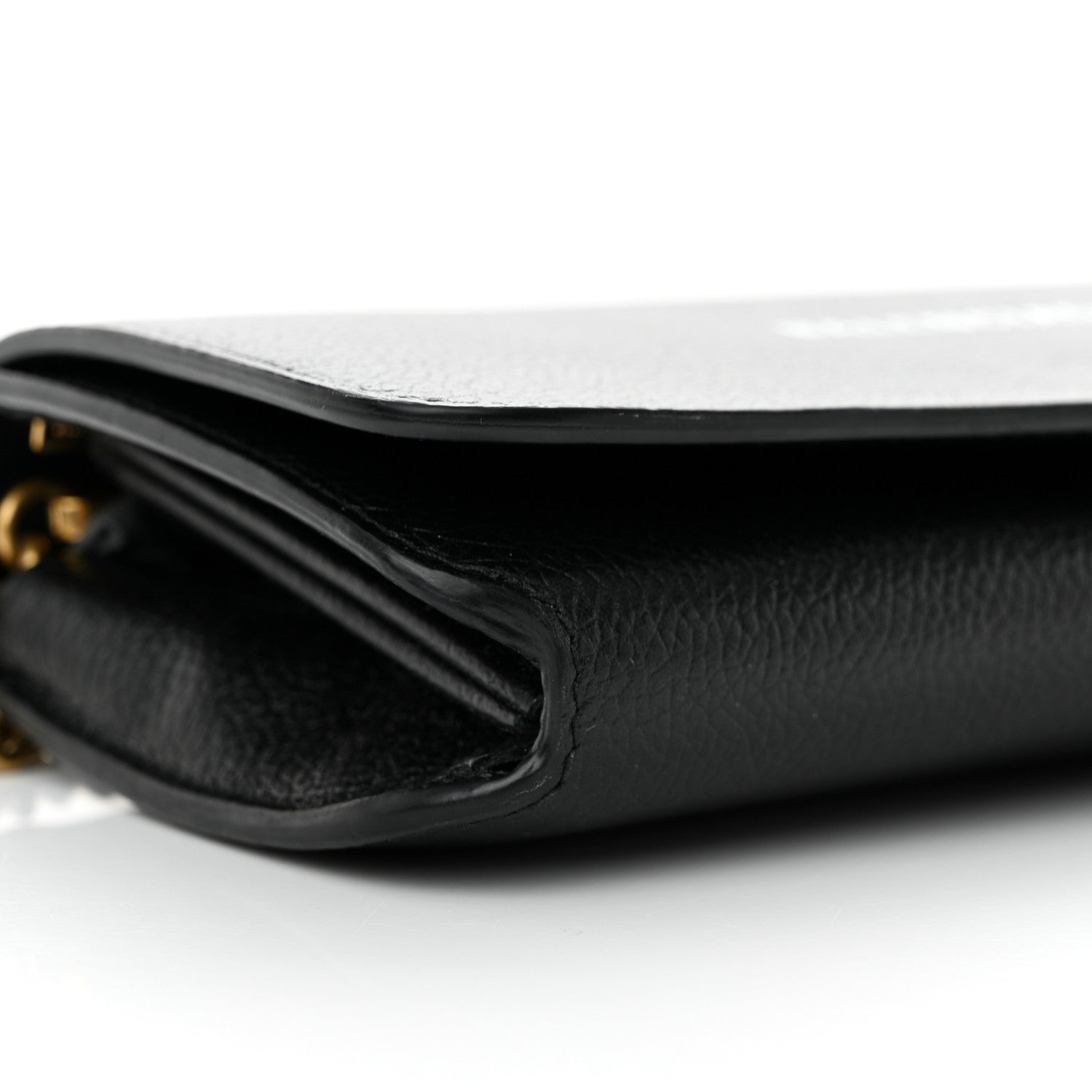 Balenciaga Grained Calfskin Logo Cash Continental Wallet on Chain Black White 9 of 10