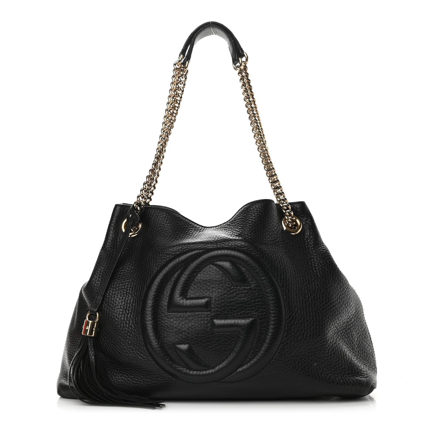 Gucci Pebbled Calfskin Medium Soho Chain Shoulder Bag Black 1 of 13