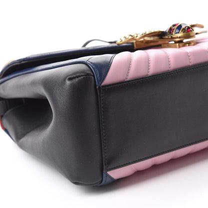 Gucci Calfskin Bamboo Trapuntata Queen Margaret Top Handle Bag Blue Agata Hibiscus Red Mystic White Sugar Pink 7 of 11