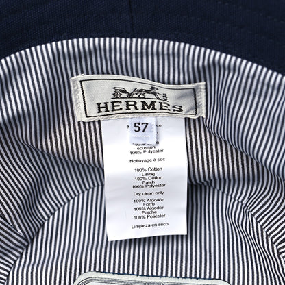 Hermes Cotton Canvas Eden Bucket Hat 57 Marine 7 of 7