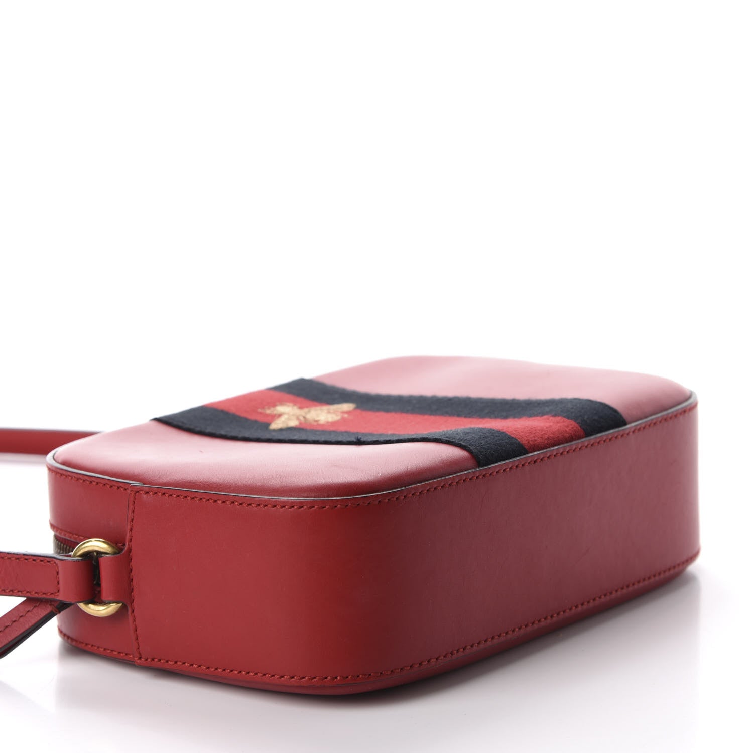 Gucci Calfskin Web Small Webby Bee Shoulder Bag Red 4 of 11