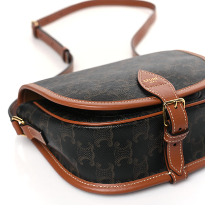 Celine Triomphe Canvas Folco Bag Tan 7 of 9