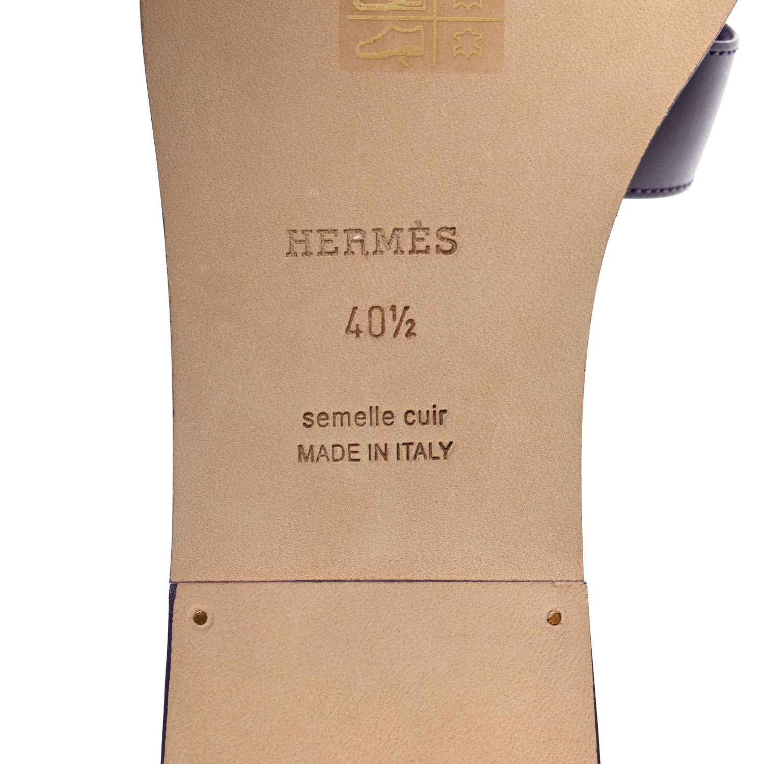 Hermes Calfskin Oran Sandals 40.5 Violet Majorette 8 of 9