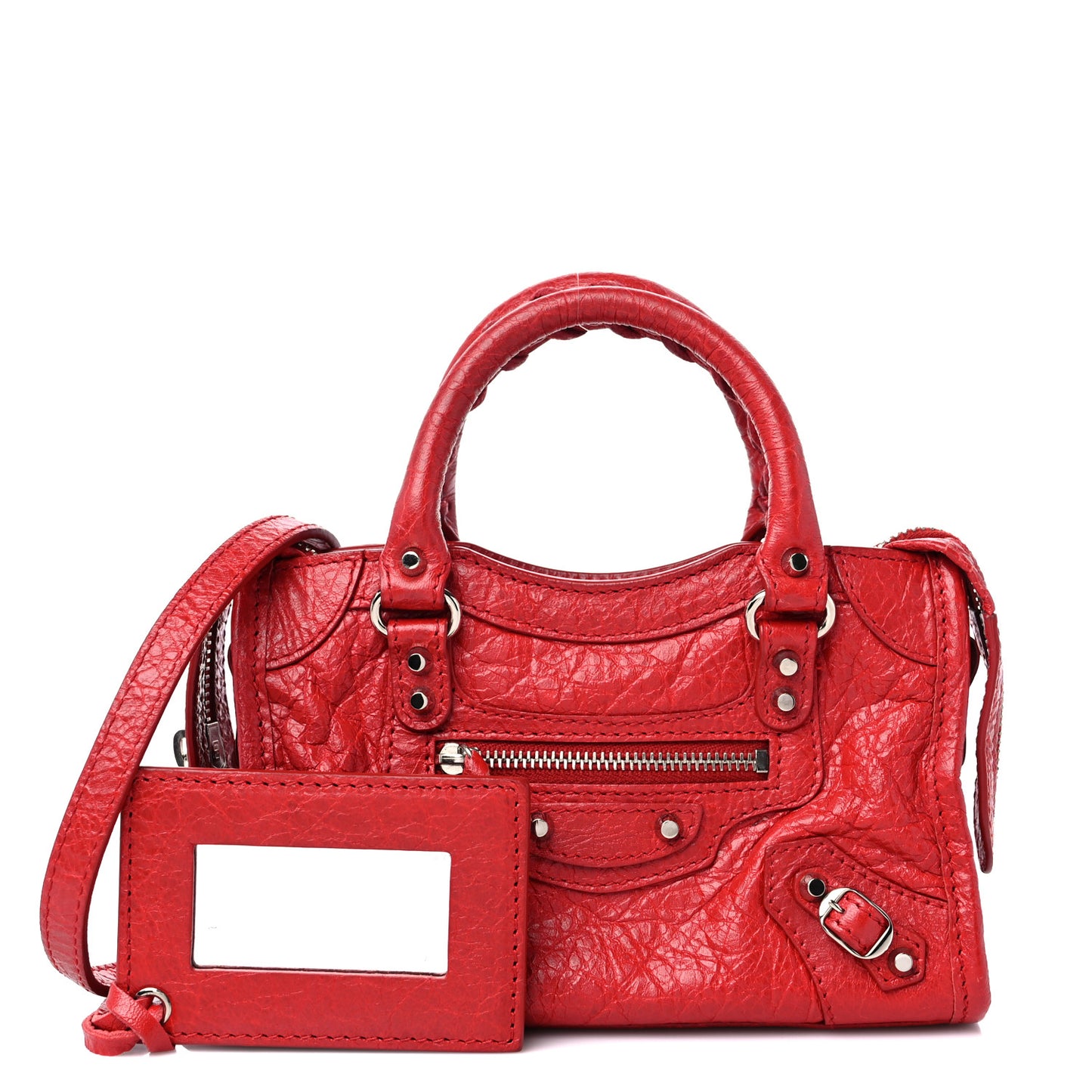 Agneau Classic Silver Hardware Nano City Rouge Groseille