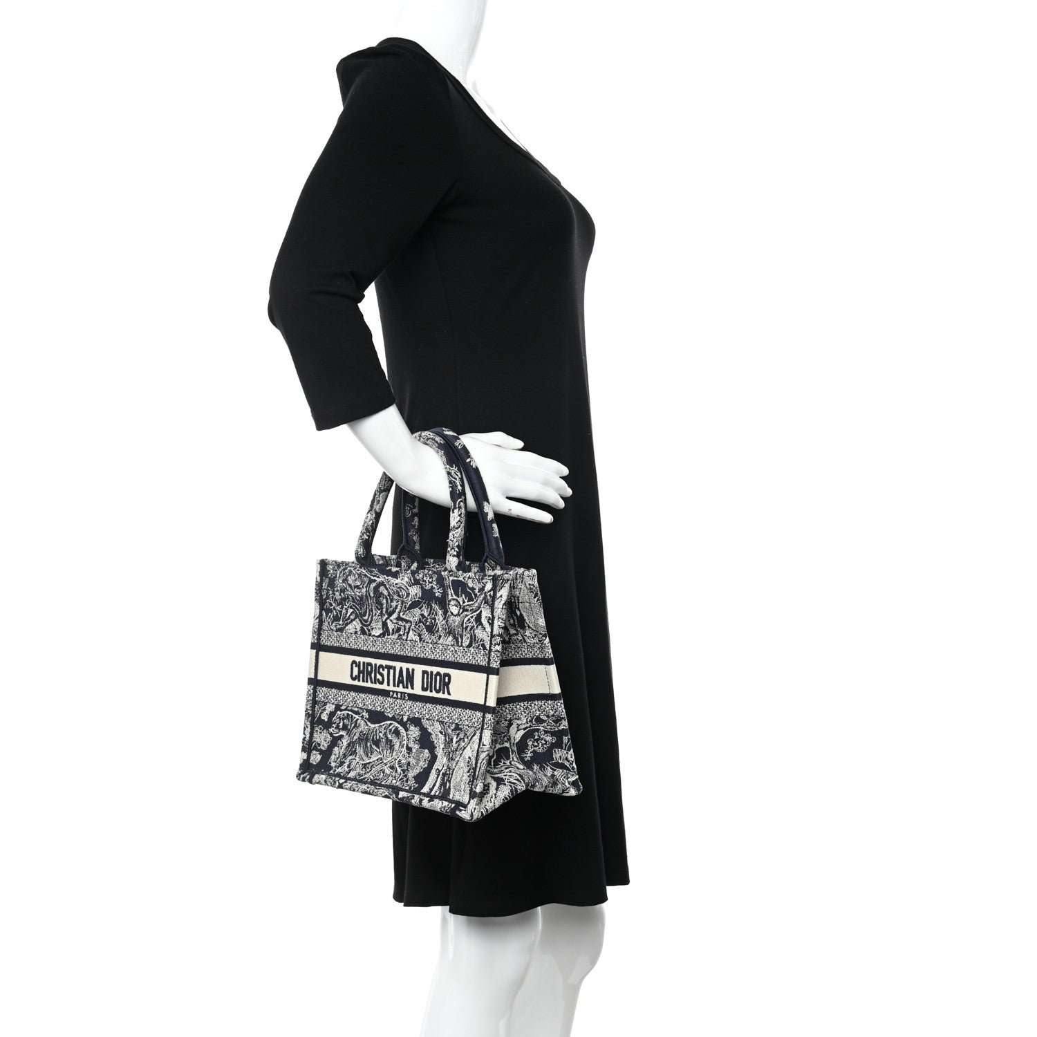 Christian Dior Canvas Embroidered Small Dioriviera Toile De Jouy Book Tote Blue 2 of 10