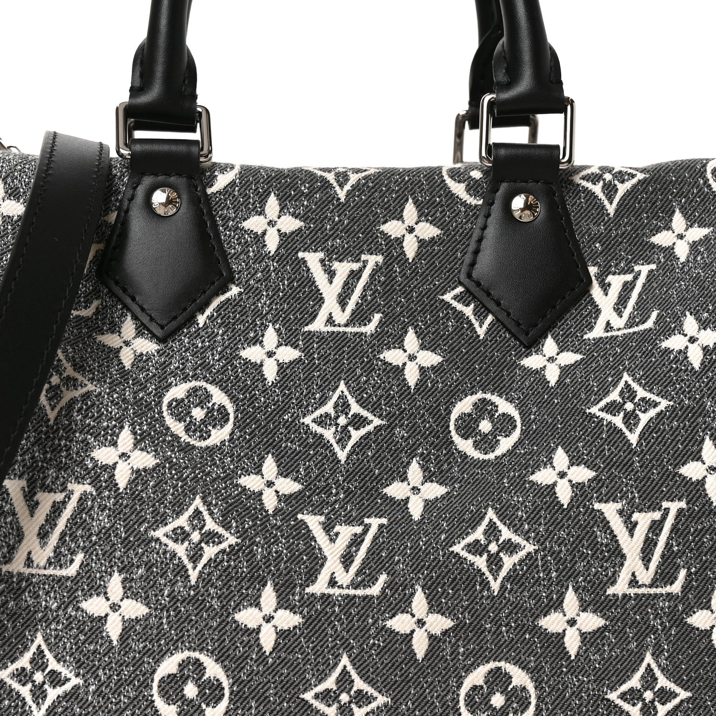 Denim Monogram Jacquard Speedy Bandouliere 25 Black