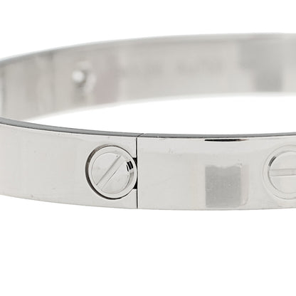 Cartier 18K White Gold 4 Diamond LOVE Bracelet 17 5 of 9